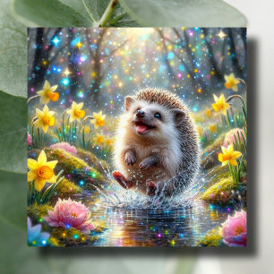 Cartes Pour Fêtes Annuelles Hérisson printemps Joy Daffodil Merveilles Pâques