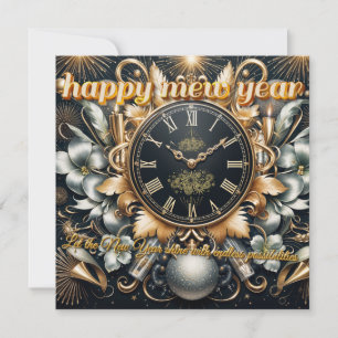 Cartes Pour Fêtes Annuelles Heure dorée des nouveaux départs