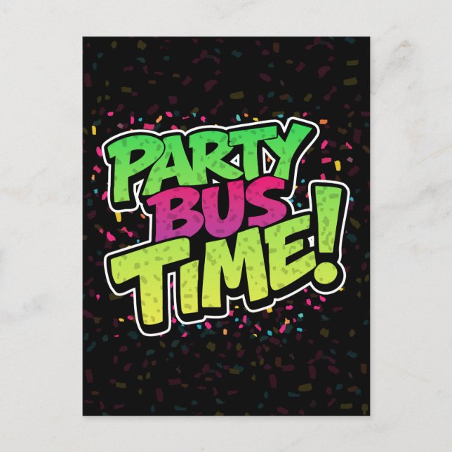 Cartes Pour Fêtes Annuelles Heure du bus de fête ! Fun Celebration (Devant)
