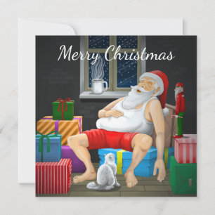 Cartes Pour Fêtes Annuelles Heure du café du Père Noël