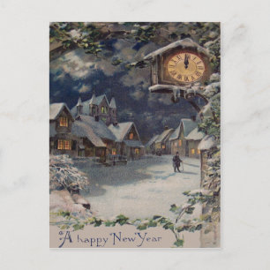 Cartes Pour Fêtes Annuelles Heure du village d'hiver