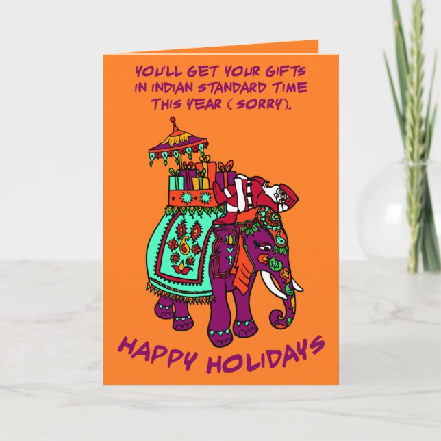 Cartes Pour Fêtes Annuelles Heure normale indienne (Devant)