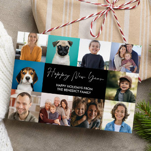 CARTES POUR FÊTES ANNUELLES HEUREUSE NOUVELLE ANNÉE 10 PHOTOS NOIR