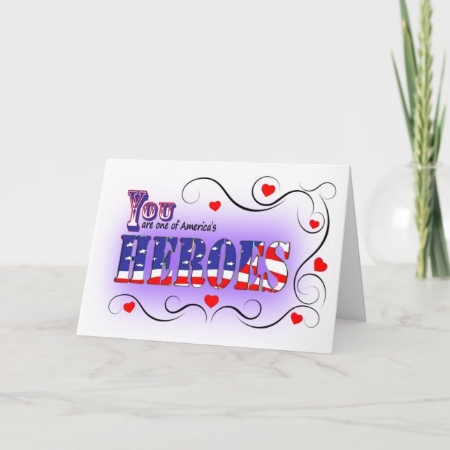 Cartes Pour Fêtes Annuelles Heureuse Sainte-Valentin à un héros américain avec (Devant)