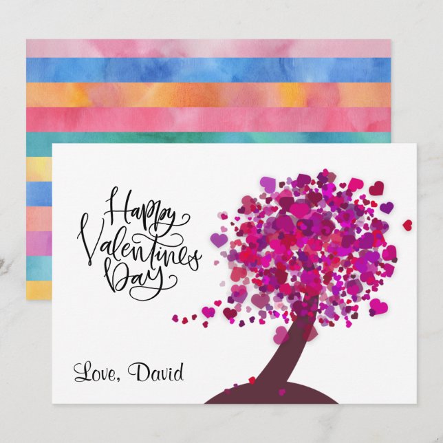 Cartes Pour Fêtes Annuelles Heureuse Sainte-Valentin | Aimer l'arbre de forme  (Devant / Derrière)