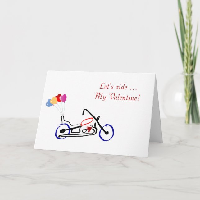 Cartes Pour Fêtes Annuelles Heureuse Sainte-Valentin avec moto pour moto (Devant)