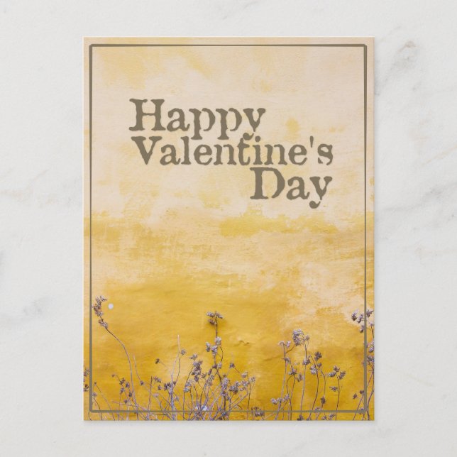 Cartes Pour Fêtes Annuelles Heureuse Sainte-Valentin avec prairie à fleurs Vin (Devant)