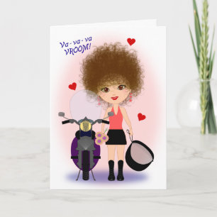 Cartes Pour Fêtes Annuelles Heureuse Sainte-Valentin avec une maman de moto !