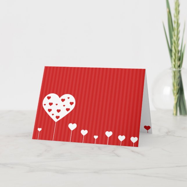 Cartes Pour Fêtes Annuelles Heureuse Sainte-Valentin Beau Coeurs blancs rouges (Devant)