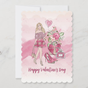 Cartes Pour Fêtes Annuelles Heureuse Sainte-Valentin Blonde