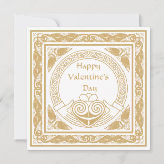 Cartes Pour Fêtes Annuelles Heureuse Sainte-Valentin celte avec Irish Claddagh