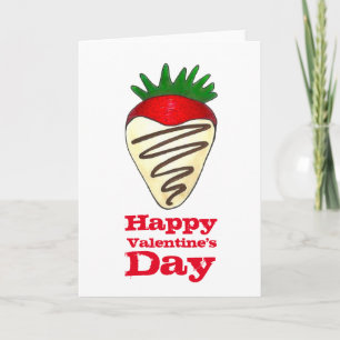 Cartes Pour Fêtes Annuelles Heureuse Sainte-Valentin Chocolat fraise trempée