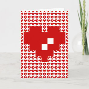 Cartes Pour Fêtes Annuelles Heureuse Sainte-Valentin / Coeur Pixel 8 bits Amou
