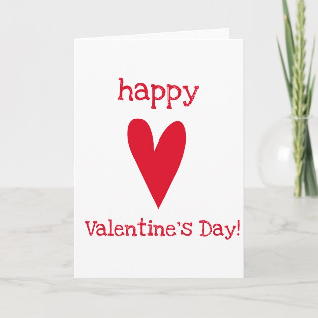 Cartes Pour Fêtes Annuelles HEUREUSE SAINTE-VALENTIN ! Coeur rouge (Devant)