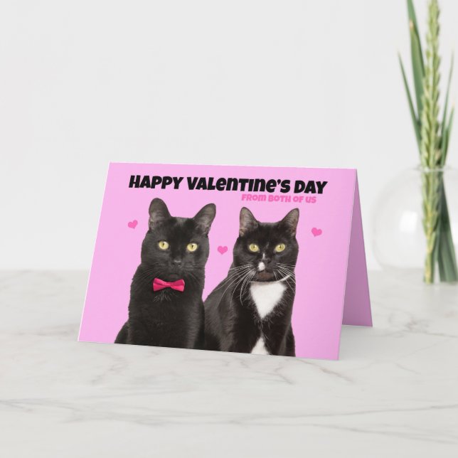 Cartes Pour Fêtes Annuelles Heureuse Sainte-Valentin de nous deux mignons chat (Devant)