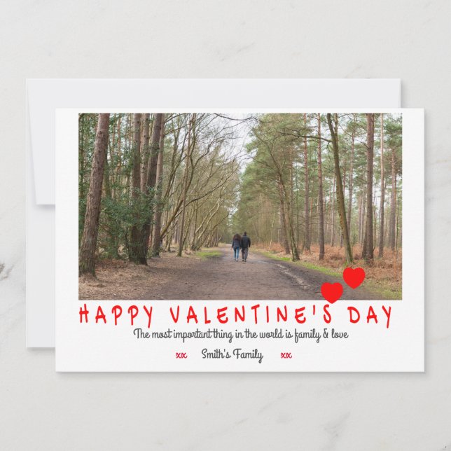Cartes Pour Fêtes Annuelles Heureuse Sainte-Valentin de photos d'amour (Devant)