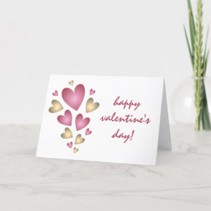 Cartes Pour Fêtes Annuelles Heureuse Sainte-Valentin des Coeurs rose et or