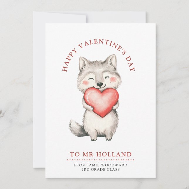 Cartes Pour Fêtes Annuelles Heureuse Sainte-Valentin enseignant (Devant)