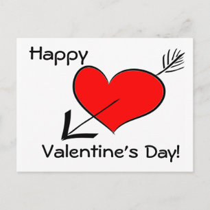 Cartes Pour Fêtes Annuelles Heureuse Sainte-Valentin Funny Red Heart Arrow Pos