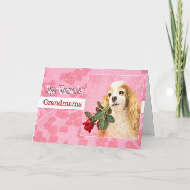 Cartes Pour Fêtes Annuelles Heureuse Sainte-Valentin Grandmama Avec Chien Et R (Devant)