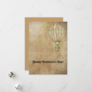 Cartes Pour Fêtes Annuelles Heureuse Sainte-Valentin Hot Air Balloon Steampunk