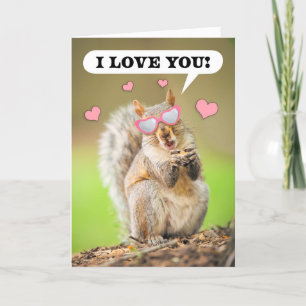 Cartes Pour Fêtes Annuelles Heureuse Sainte-Valentin Je t'aime Écureuil Humour