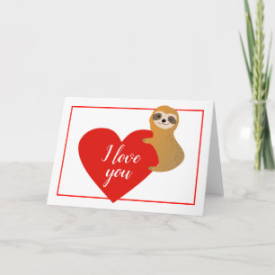 Cartes Pour Fêtes Annuelles Heureuse Sainte-Valentin   Jolie Sloth Coeur