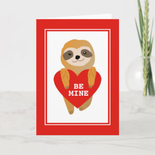 Cartes Pour Fêtes Annuelles Heureuse Sainte-Valentin   Jolie Sloth Coeur