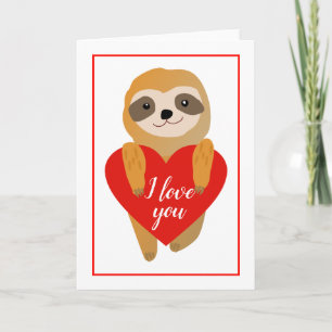 Cartes Pour Fêtes Annuelles Heureuse Sainte-Valentin   Jolie Sloth Coeur