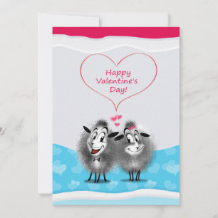 Cartes Pour Fêtes Annuelles Heureuse Sainte-Valentin Jovely mignon Sheeps Salu