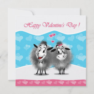 Cartes Pour Fêtes Annuelles Heureuse Sainte-Valentin Jovely mignon Sheeps Salu