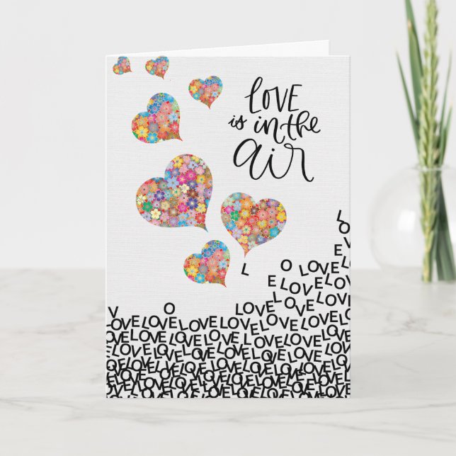 Cartes Pour Fêtes Annuelles Heureuse Sainte-Valentin | L'Amour Est Dans L'Air (Devant)