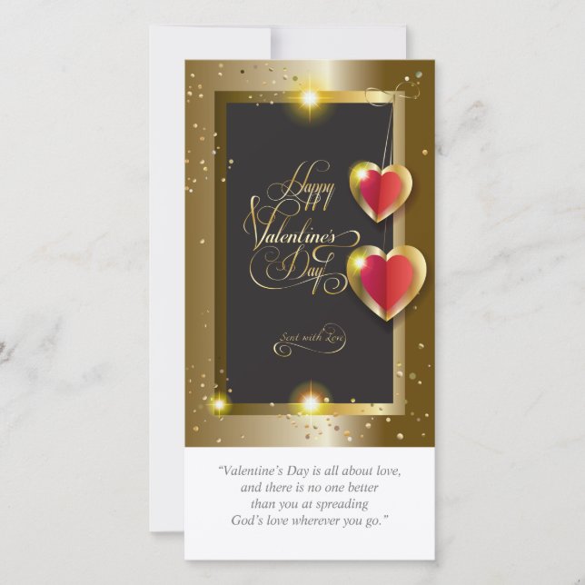 Cartes Pour Fêtes Annuelles Heureuse Sainte-Valentin Lovely Elegant Classic (Devant)