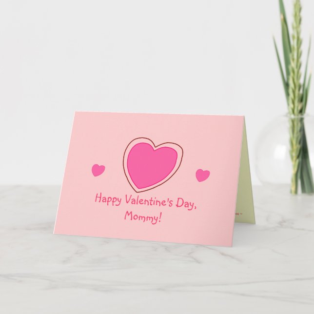 Cartes Pour Fêtes Annuelles "Heureuse Sainte-Valentin, maman !" [coeurs roses (Devant)