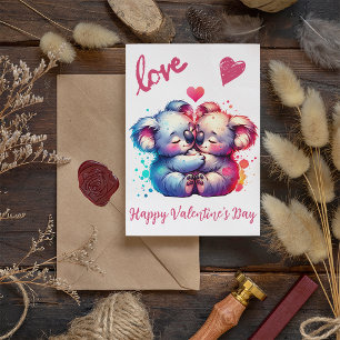 Cartes Pour Fêtes Annuelles Heureuse Sainte-Valentin mignon avec de mignonnes 