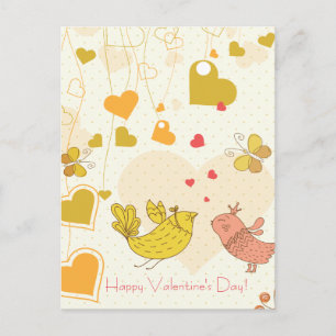 Cartes Pour Fêtes Annuelles Heureuse Sainte-Valentin mignon Oiseaux Coeurs Pap