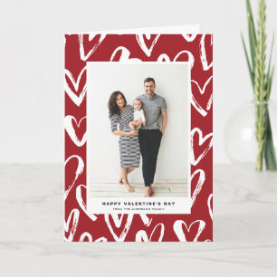 Cartes Pour Fêtes Annuelles Heureuse Sainte-Valentin Motif Rustic Red Hearts