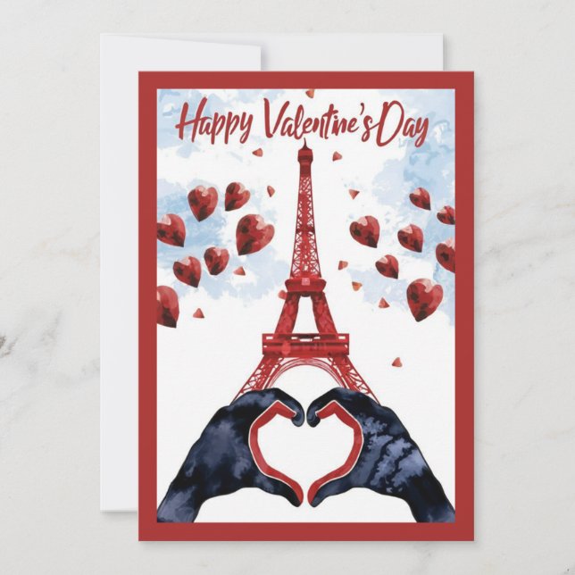Cartes Pour Fêtes Annuelles Heureuse Sainte-Valentin Paris (Devant)