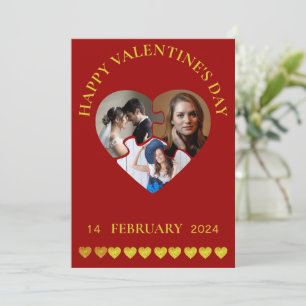 Cartes Pour Fêtes Annuelles Heureuse Sainte-Valentin personnalisé Trois photos