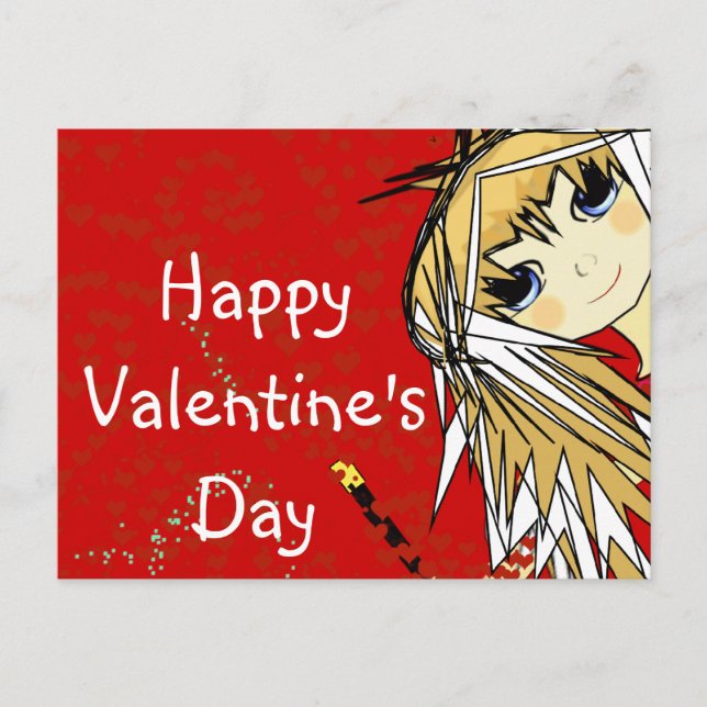 Cartes Pour Fêtes Annuelles Heureuse Sainte-Valentin - Petite fille (Devant)