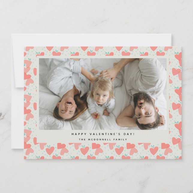 Cartes Pour Fêtes Annuelles Heureuse Sainte-Valentin photo Coeurs roses mignon (Devant)