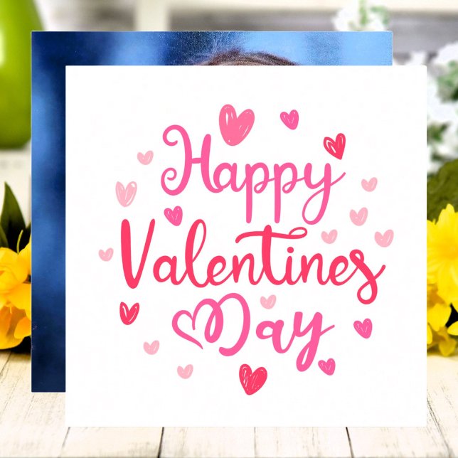 Cartes Pour Fêtes Annuelles Heureuse Sainte-Valentin Photo personnalisée Coeur (Créateur téléchargé)