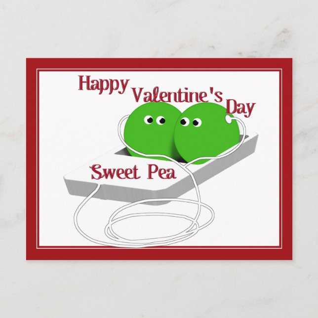 Cartes Pour Fêtes Annuelles Heureuse Sainte-Valentin, Pois doux (Devant)