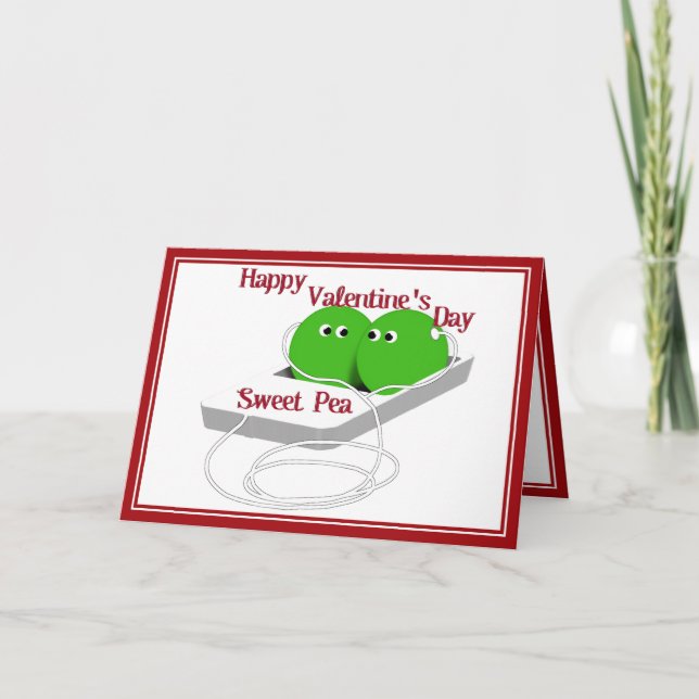 Cartes Pour Fêtes Annuelles Heureuse Sainte-Valentin, Pois doux (Devant)
