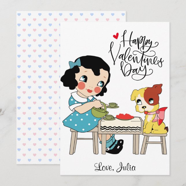 Cartes Pour Fêtes Annuelles Heureuse Sainte-Valentin | Pour toujours ma mignon (Devant / Derrière)
