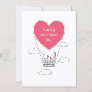 Cartes Pour Fêtes Annuelles Heureuse Sainte-Valentin Red Heart Balloon Couple