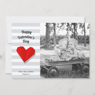 Cartes Pour Fêtes Annuelles Heureuse Sainte-Valentin Red Heart Origami Photo