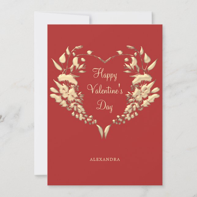 Cartes Pour Fêtes Annuelles Heureuse Sainte-Valentin rouge (Devant)