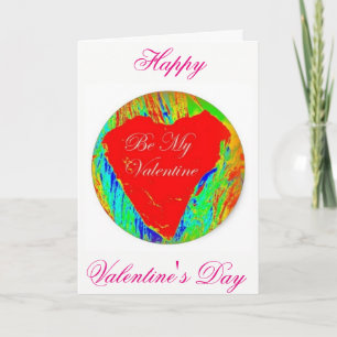 Cartes Pour Fêtes Annuelles heureuse Sainte-Valentin rouge de coeur de roche