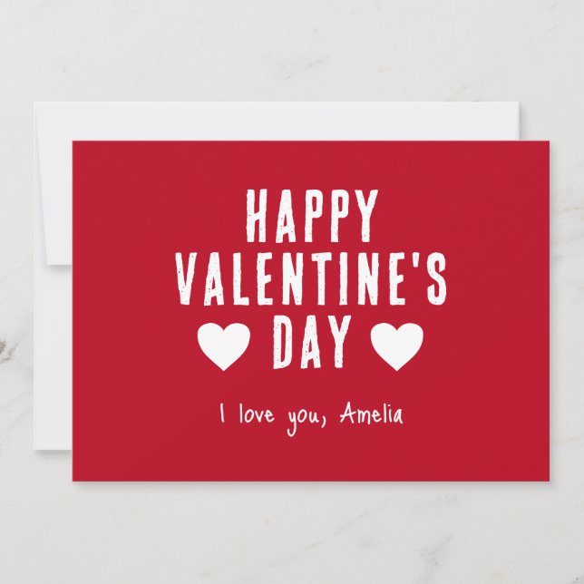 Cartes Pour Fêtes Annuelles Heureuse Sainte-Valentin rouge moderne Coeurs peti (Devant)